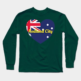 Redland City QLD Australia Australian Flag Heart Long Sleeve T-Shirt